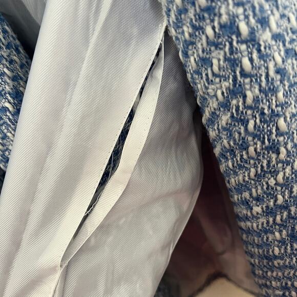 Zara Textured Double-breasted Blazer Blue White 8741/725 - large - Picture 7 of 11